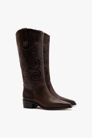 Bota Paloma Couro Marrom