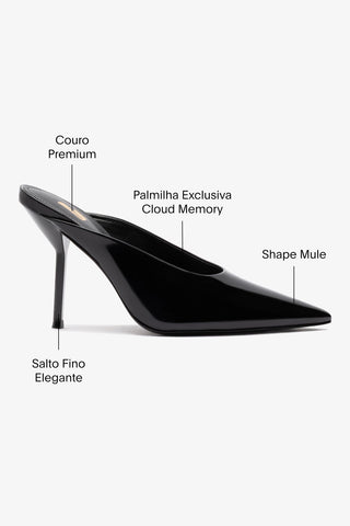 Mule Lova Couro Preto