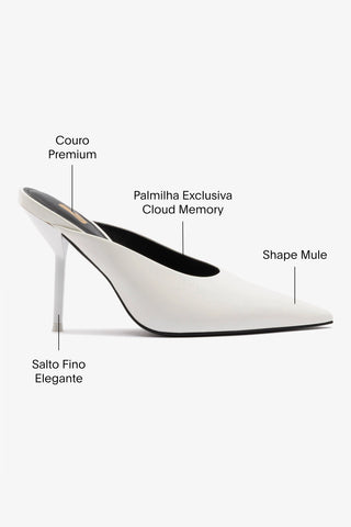 Mule Lova Couro Branco