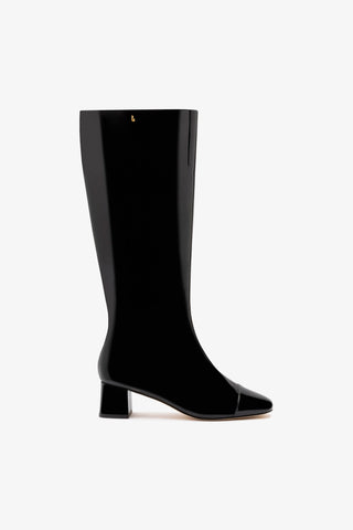 Bota Edie Couro Verniz Preto