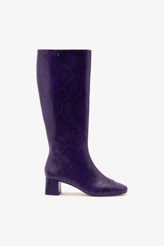 Bota Edie Couro Cobra Roxo Womens - Shoes - Boots Larroudé