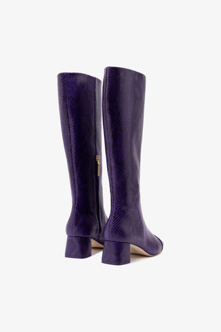 Bota Edie Couro Cobra Roxo Womens - Shoes - Boots Larroudé