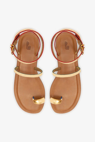 Flat Biarritz Couro Dourado