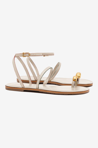 Flat Biarritz Couro Off White