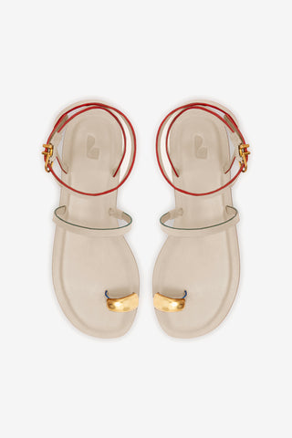 Flat Biarritz Couro Off White