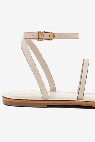 Flat Biarritz Couro Off White