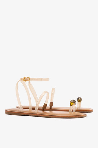 Flat Biarritz Jelly Vinil Off White Flat Larroudé