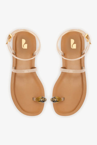 Flat Biarritz Jelly Vinil Off White Flat Larroudé