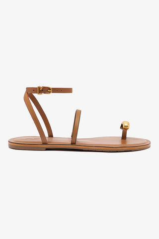 Flat Biarritz Couro Caramelo