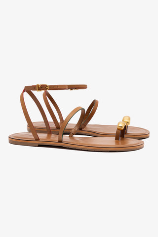 Flat Biarritz Couro Caramelo