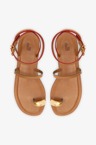 Flat Biarritz Couro Caramelo