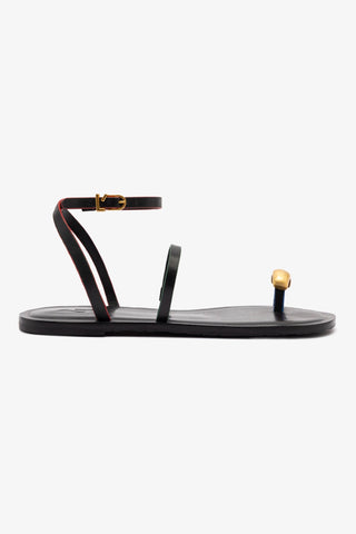 Flat Biarritz Couro Preto