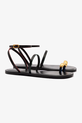 Flat Biarritz Couro Preto