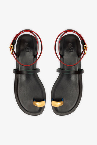 Flat Biarritz Couro Preto