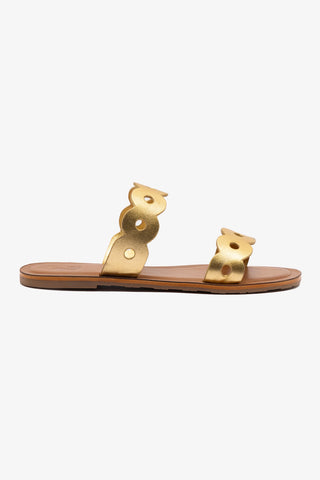 Florence Mule In Gold Metallic Leather