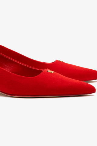 Scarpin Ruth Camurça Vermelho