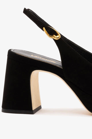 Scarpin Plataforma Ariana Low Camurça Preto