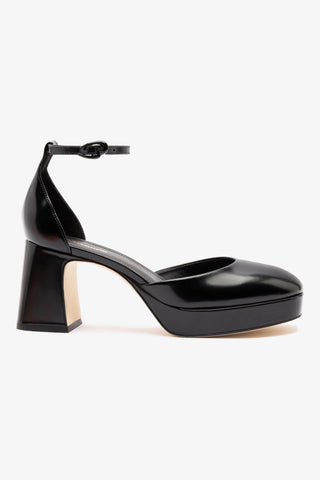 Sandália Plataforma Ari Low Couro Preto