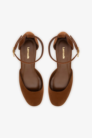 Sandália Plataforma Ari Low Camurça Marrom