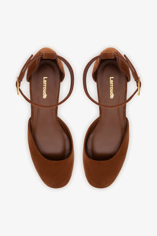 Sandália Plataforma Ari Low Camurça Marrom