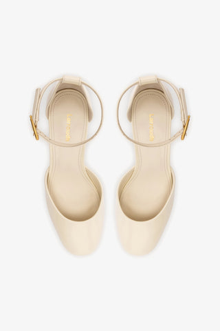 Sandália Plataforma Ari Low Couro Off White