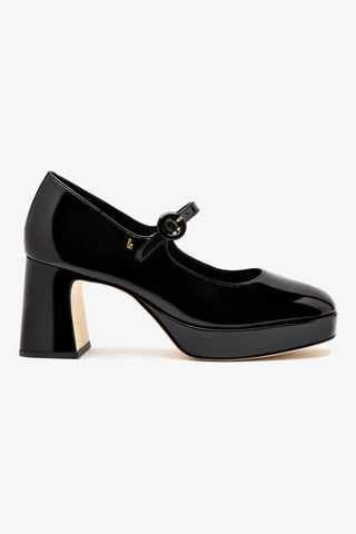 Scarpin Plataforma Blair Couro Verniz Preto