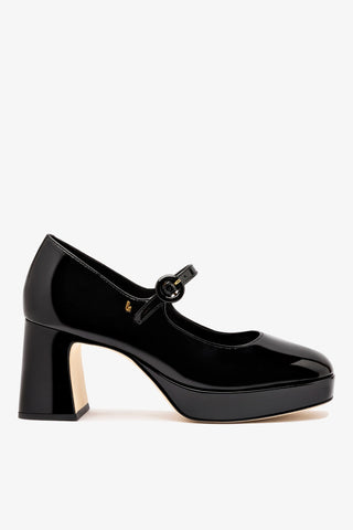 Scarpin Plataforma Blair Couro Verniz Preto