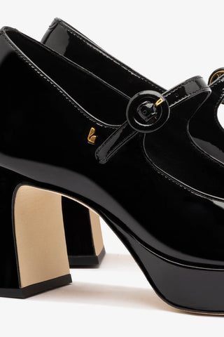 Scarpin Plataforma Blair Couro Verniz Preto