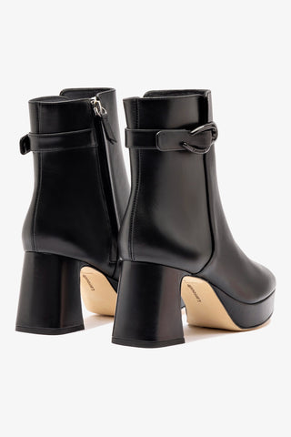 Bota Plataforma Dolly Verona Low Couro Preto