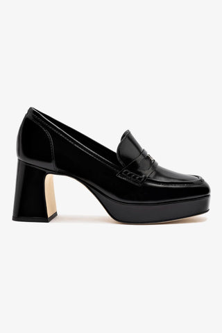 Mocassim Plataforma Suki Couro Preto