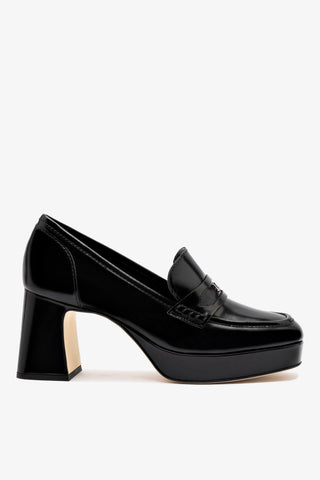 Mocassim Plataforma Suki Couro Preto