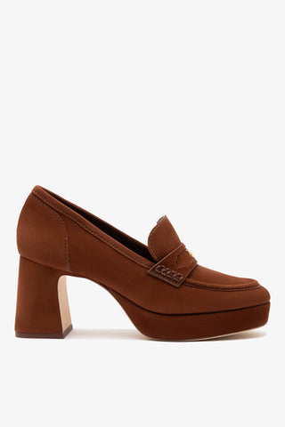 Mocassim Plataforma Suki Camurça Marrom