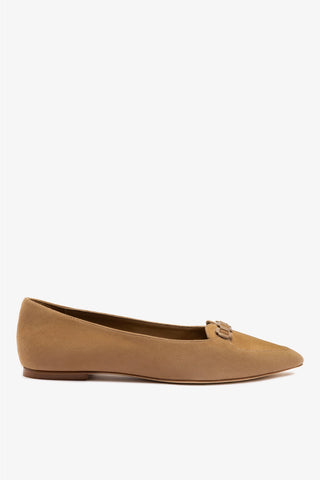 Sapatilha Audrey Camurça Marrom Womens - Shoes - Flats Larroudé