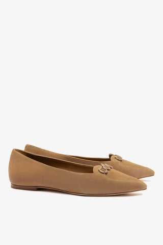 Sapatilha Audrey Camurça Marrom Womens - Shoes - Flats Larroudé