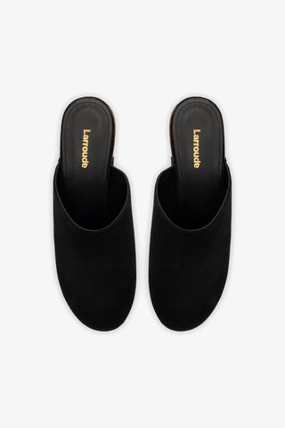 Mule Clog Plataforma Miso Camurça Preto