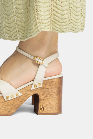 Sandália Plataforma Talitha Couro Off White