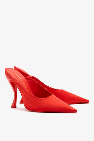 Larroudé By Nicolò B.: Mule Inna Cetim Vermelho