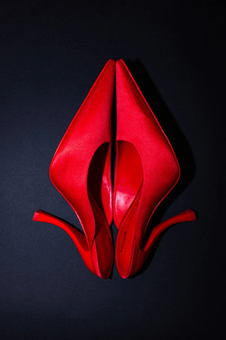 Larroudé By Nicolò B.: Mule Inna Cetim Vermelho