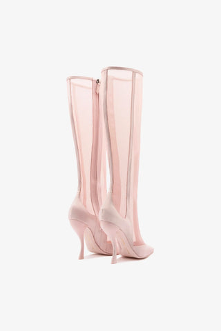 Larroudé By Nicolò B.: Bota Zuzu Cetim e Tela Rosa