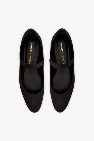 Larroudé By Nicolò B.: Sapatilha Maria Cetim Preto