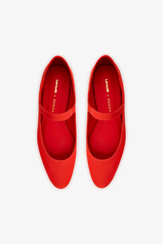 Larroudé By Nicolò B.: Sapatilha Maria Cetim Vermelho