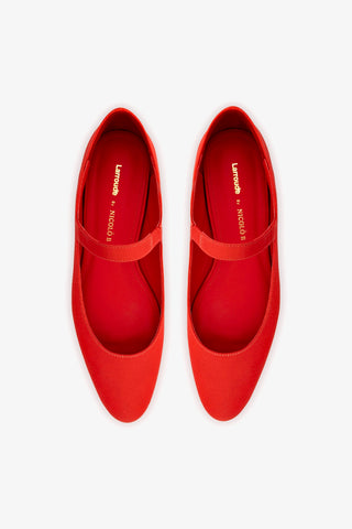 Larroudé By Nicolò B.: Sapatilha Maria Cetim Vermelho