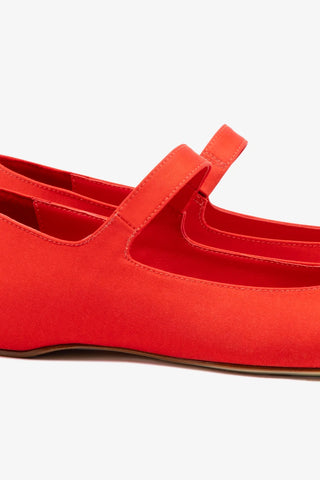 Larroudé By Nicolò B.: Sapatilha Maria Cetim Vermelho