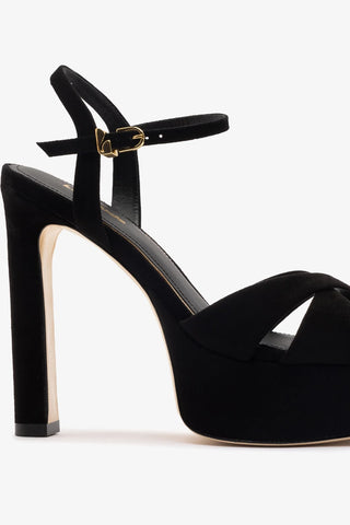 Sandália Plataforma Bianca High Camurça Preto