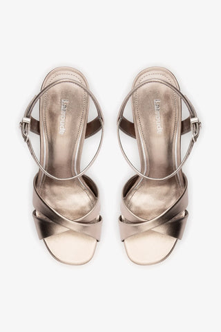 Sandália Plataforma Bianca High Couro Bronze