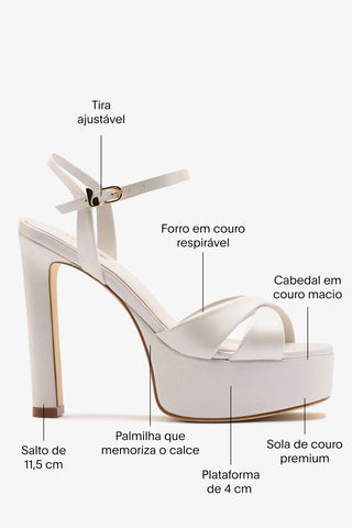 Sandália Plataforma Bianca High Couro Off White Sandal Larroudé