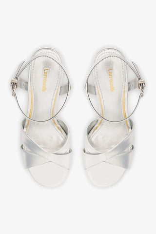 Sandália Plataforma Bianca High Espelhado Prateado