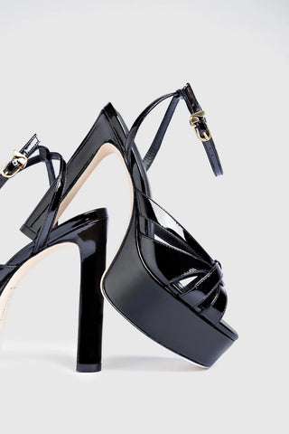 Sandália Veronica Couro Verniz Preto Womens - Shoes - Sandals Larroudé