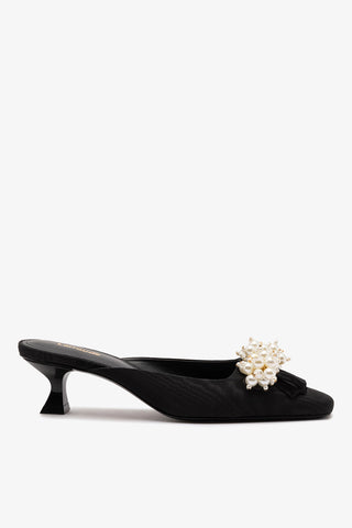 Mule Amal Pearl Seda Preto
