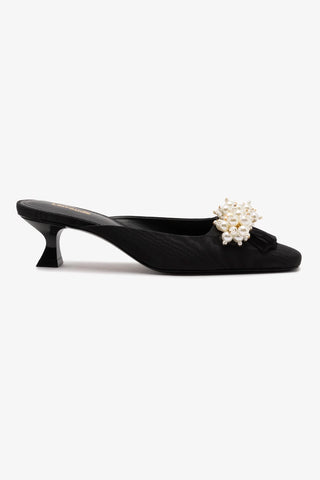 Mule Amal Pearl Seda Preto